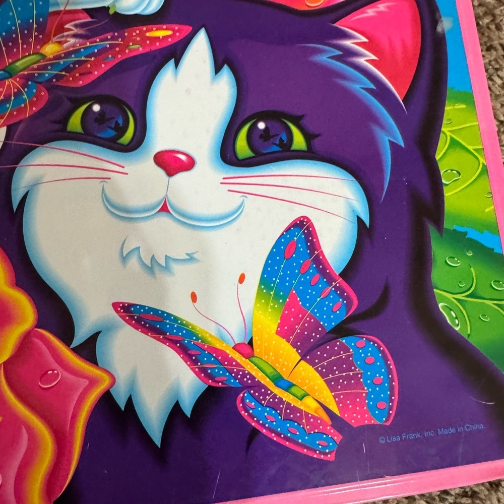 Vintage Lisa Frank kittens and butterflies collectible tin container - Picture 4 of 15